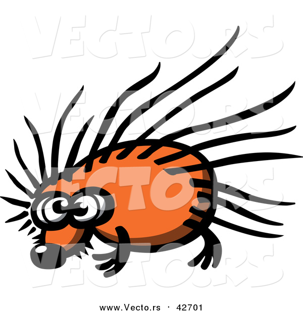 Vector of Aa Orange Hedgehog - Cartoon Style