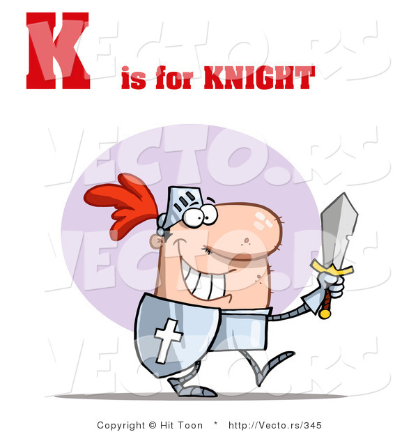 Vector of Alphabet Letter K Is for Knight