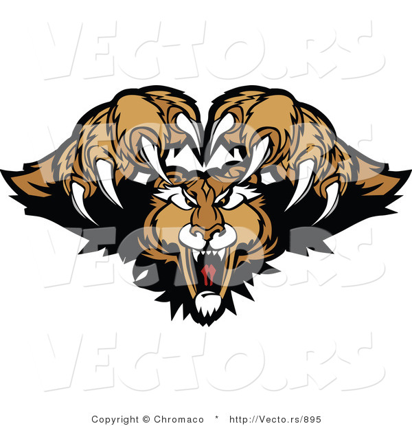 Vector of an Alpha Cougar Mascot Protecting His Territory During an Attack