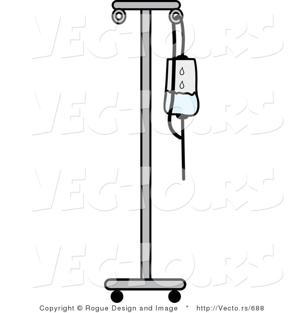 Vector of an IV Fluid Stand