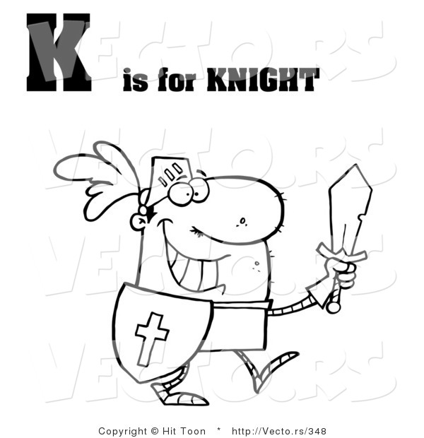 Vector of an Outlined Knight with Letter K