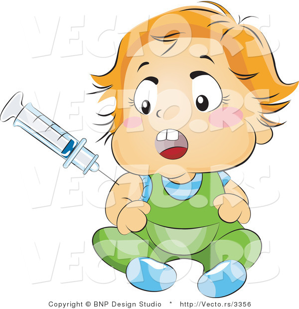 Vector of Baby Being Vaccinated