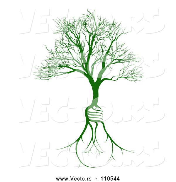 Vector of Bare Tree with Light Bulb Shaped Roots