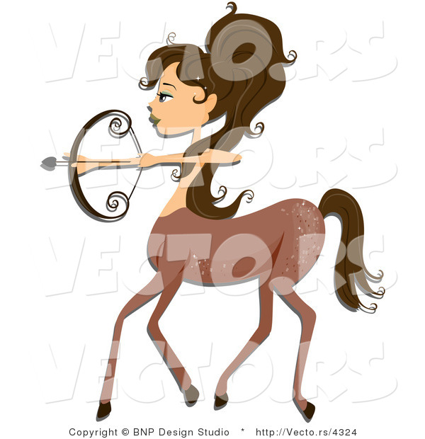Vector of Beautiful Sagittarius Zodiac Girl Centaur