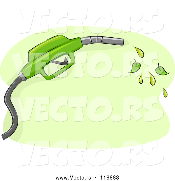 Vector of Biofuel Gas Nozzle with Leaves