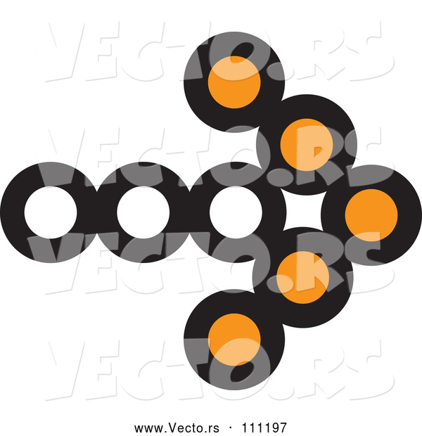Vector of Black and Orange Arrow App Icon Button Design Element