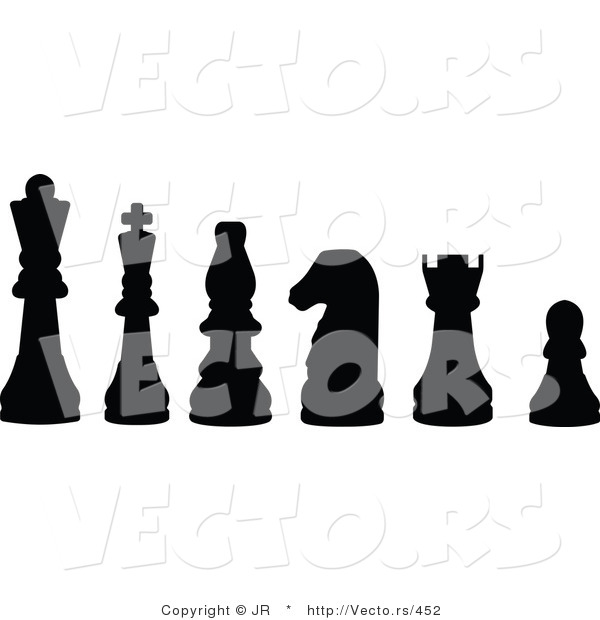 Vector of Black Chess Pieces