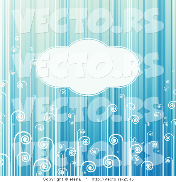 Vector of Blank Copyspace Background with Turquoise Stripes and Swirls