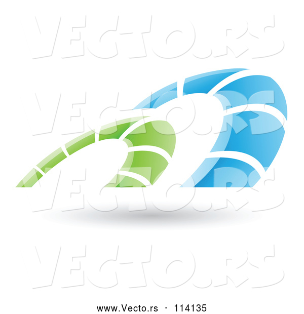 Vector of Blue Green Arches over Shadow