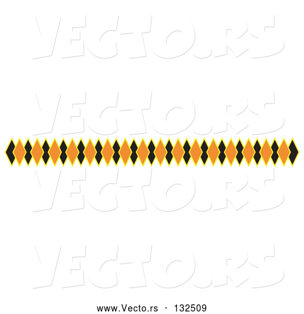 Vector of Border of Black and Orange Diamonds Clipart Illustration