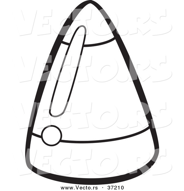 Vector of Candy Corn - Black and White Line Art Coloring Page