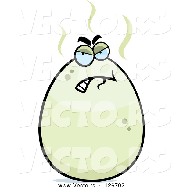 Vector of Cartoon Bad Stinky Egg Character