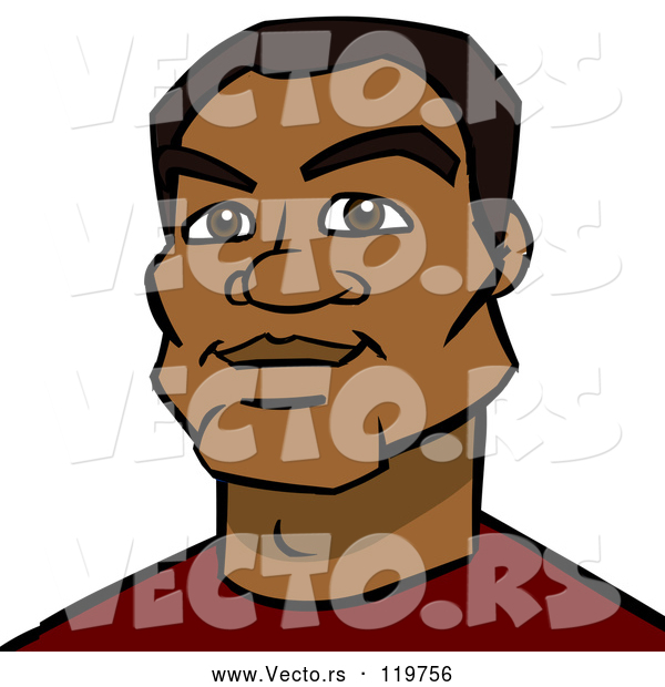 Vector of Cartoon Black Guy Avatar