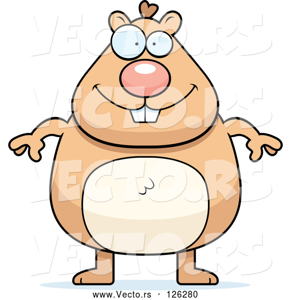 Vector of Cartoon Chubby Hamster
