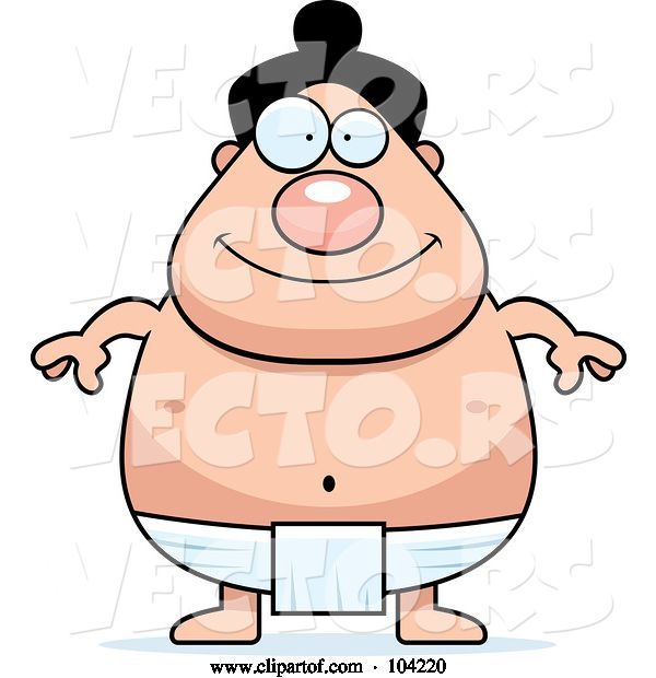 Vector of Cartoon Chubby Sumo Wrestler