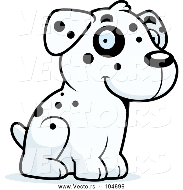 Vector of Cartoon Dalmatian Puppy Sitting