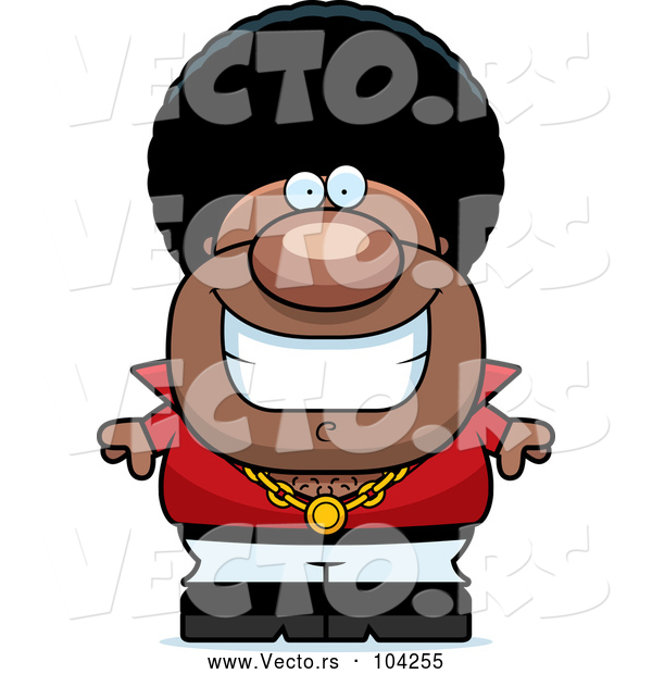 Vector of Cartoon Grinning Black Disco Guy