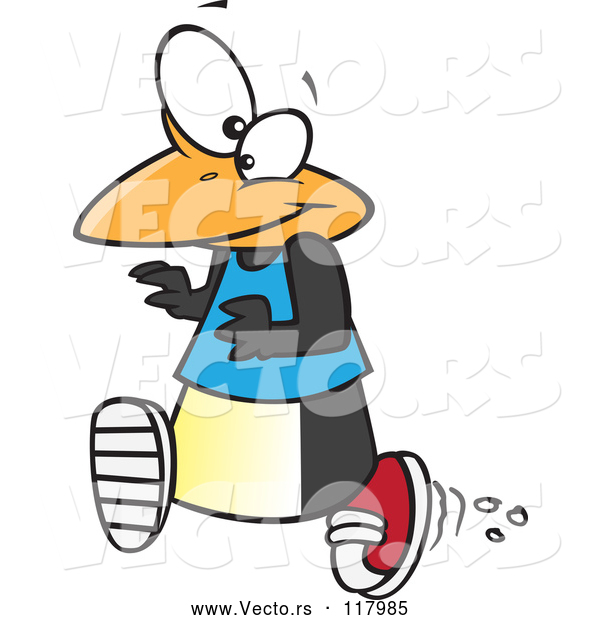 Vector of Cartoon Penguin Running