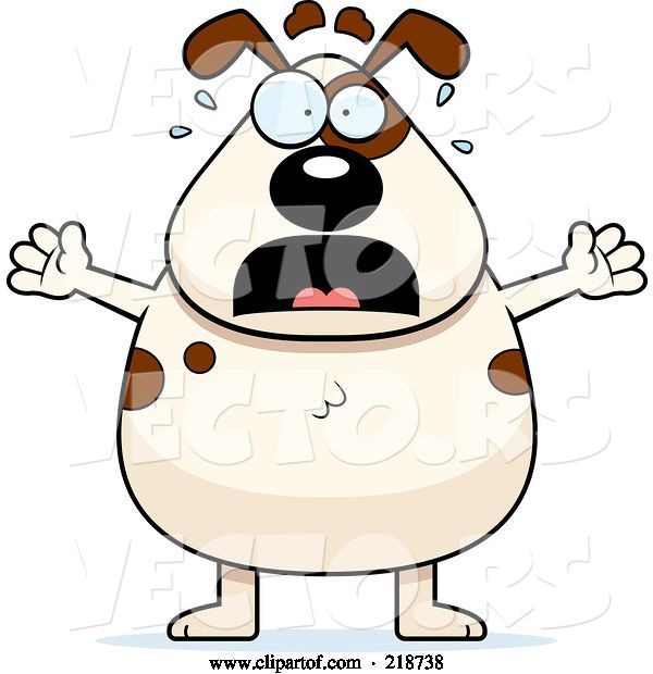 Vector of Cartoon Plump Dog Freaking out