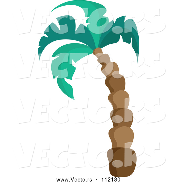 Vector of Cartoon Tall Palm Tree