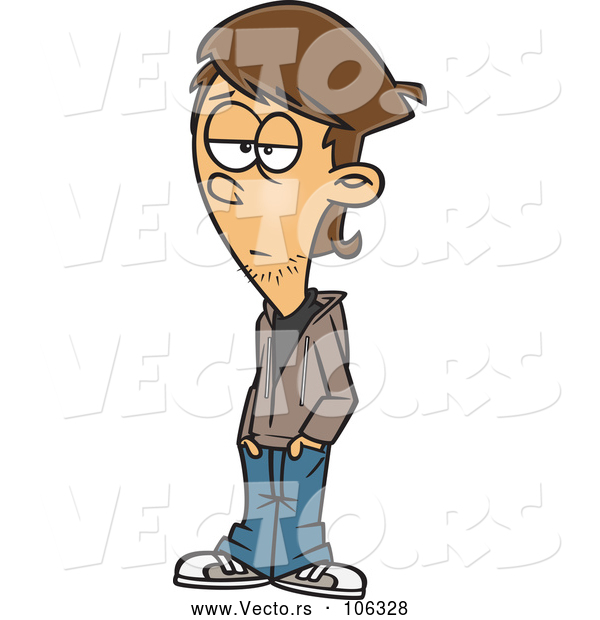 Vector of Cartoon White Teenage Guy