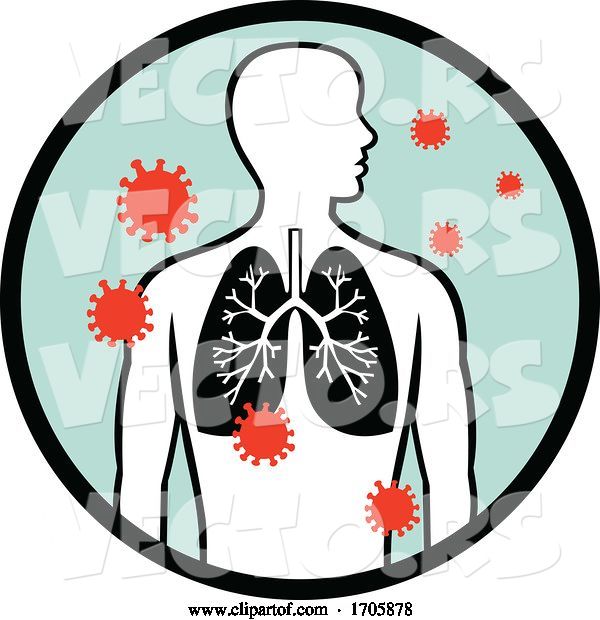 Vector of Coronavirus Infecting Human Lung Circle Retro