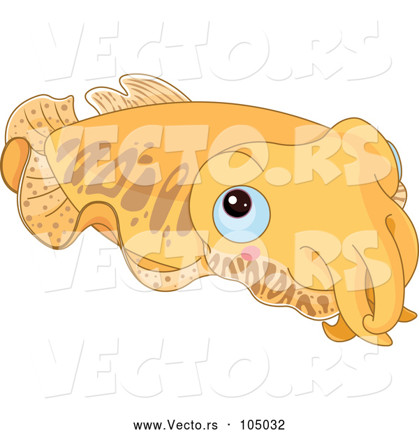 Vector of Cute Blue Eyed Cuttlefish