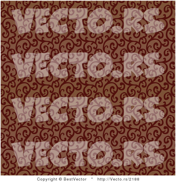 Vector of Dark Red Vines on Brown Seamless Background