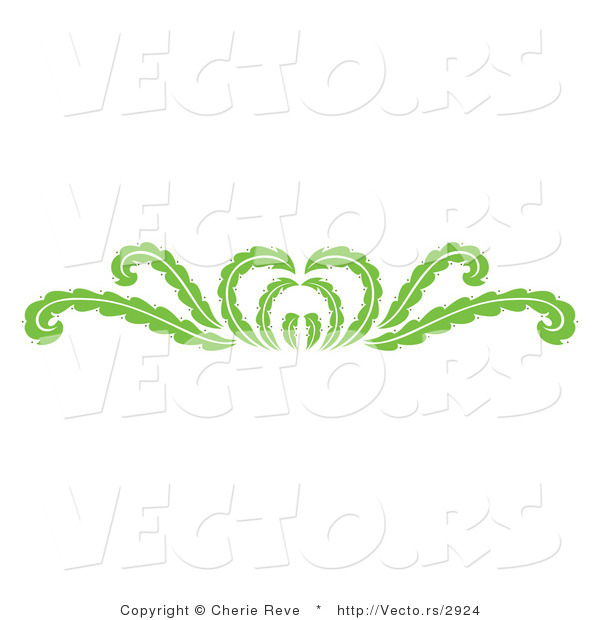 Vector of Decorative Green Floral Rule Border Design