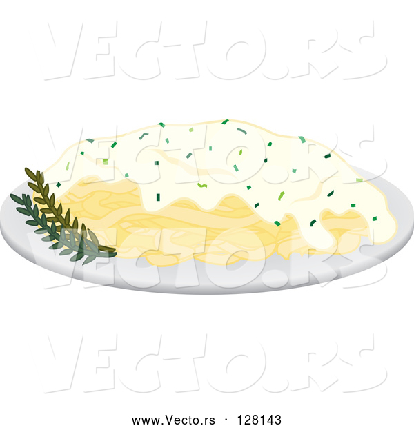 Vector of Dinner Plate of Fettuccine