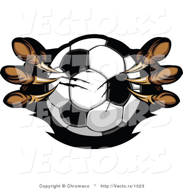 Vector of Eagle Talons Gripping a Soccer Ball