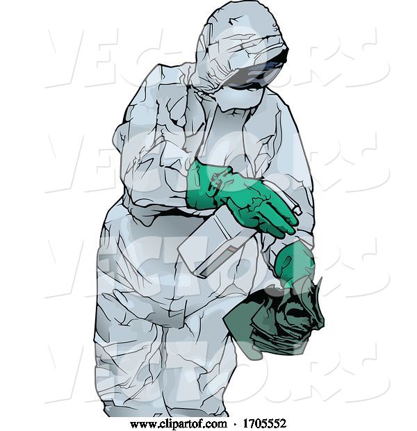 Vector of Emergency Medical Worker in a Protective Suit