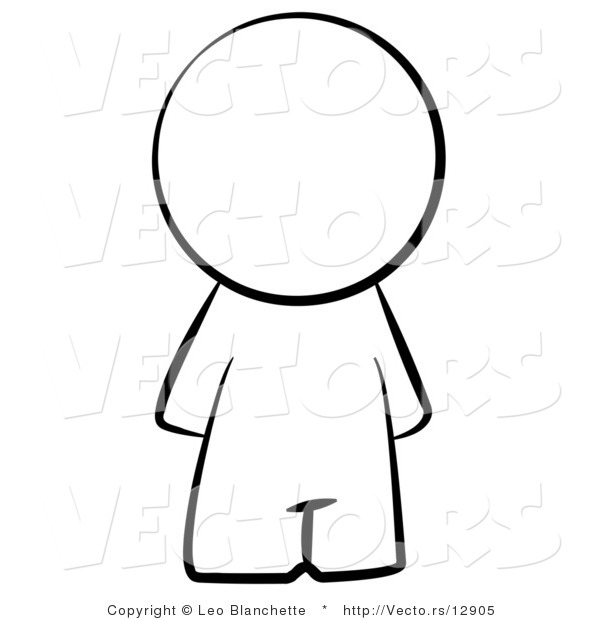 Vector of Faceless Person - Coloring Page Outlined Art