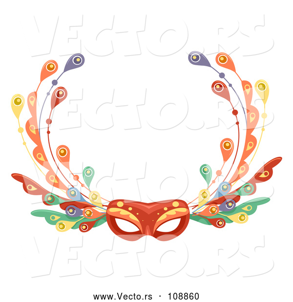 Vector of Fancy Eye Face Mask with Feathers