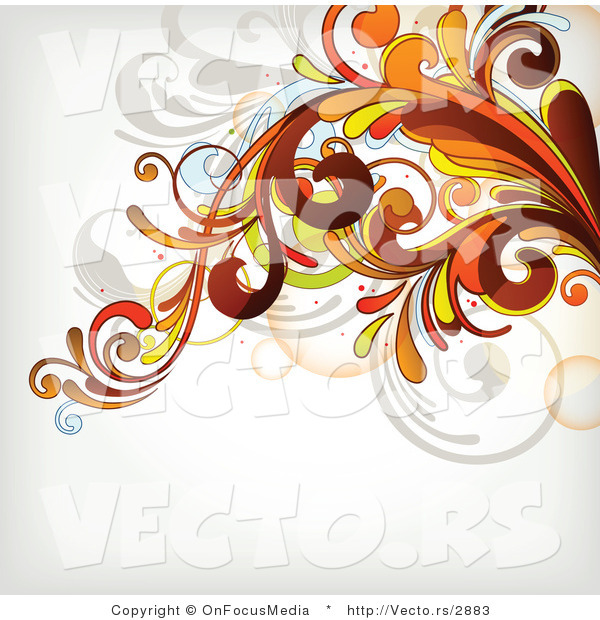 Vector of Flourish Vines Background Design over White Background Design Version 9