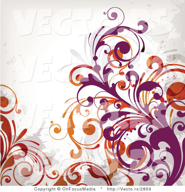 Vector of Flourish Vines on White Background Version 7