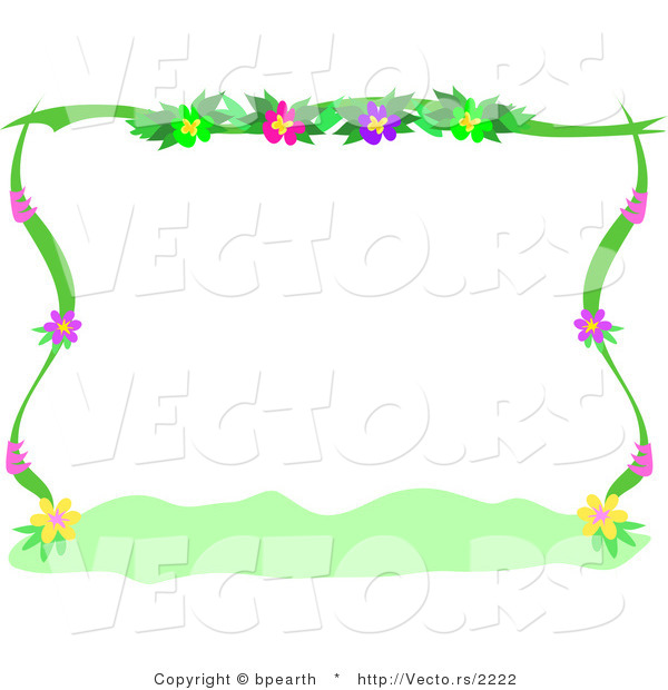 Vector of Flowering Plants - Background Border Design