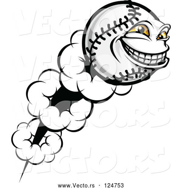 Vector of Flying Softball Character