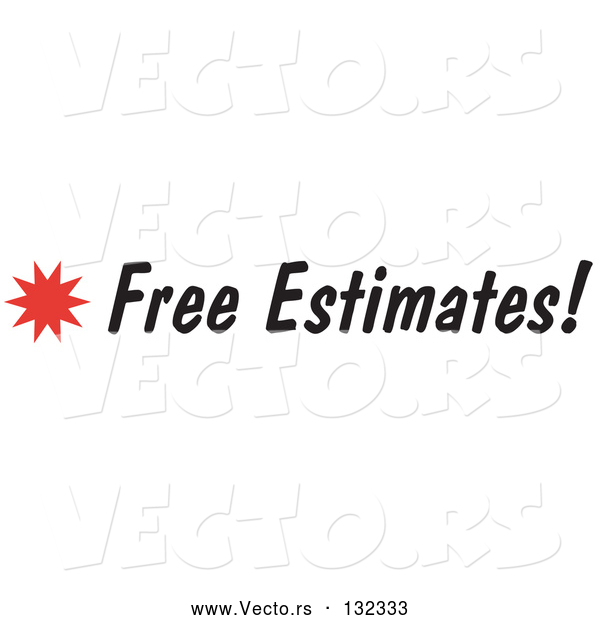 Vector of Free Estimates Sign with a Star Burst