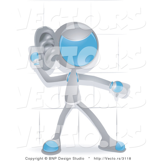Vector of Futuristic Character Listening