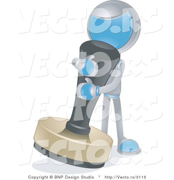 Vector of Futuristic Character Using a Giant Stamp