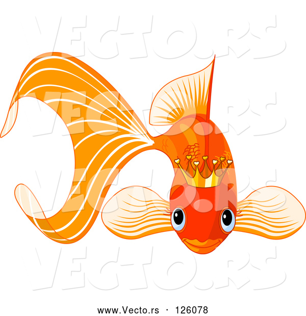 Vector of Goldfish Wearing a Golden Crown