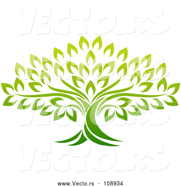 Vector of Gradient Mature Green Tree