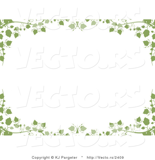Vector of Green Ivy Vines and Leaves - Background Border Design