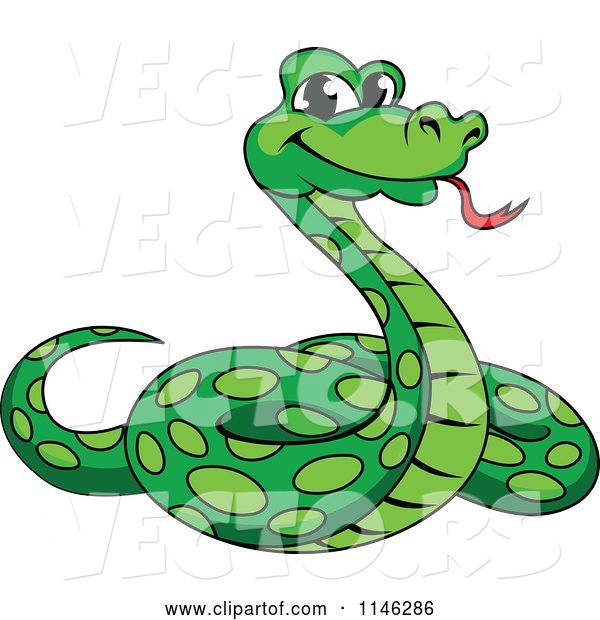 Vector of Green Phython Snake