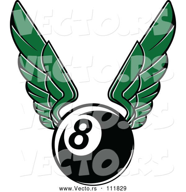 Vector of Green Winged Billiards Eightball