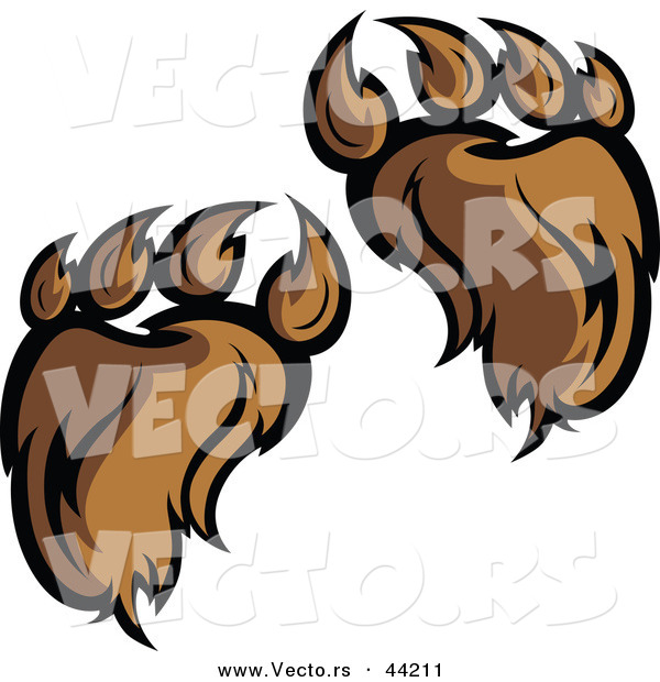 Vector of Hairy Bear Paws