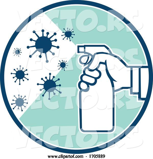 Vector of Hand Spraying Disinfectant Coronavirus ICON