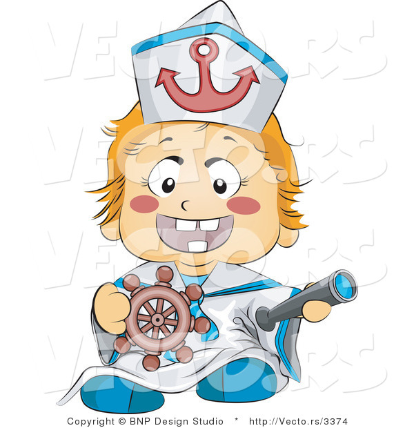 Vector of Happy Baby Sailor