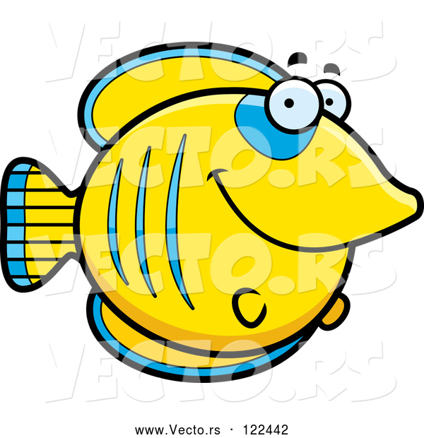 Vector of Happy Cartoon Smiling Butterflyfish
